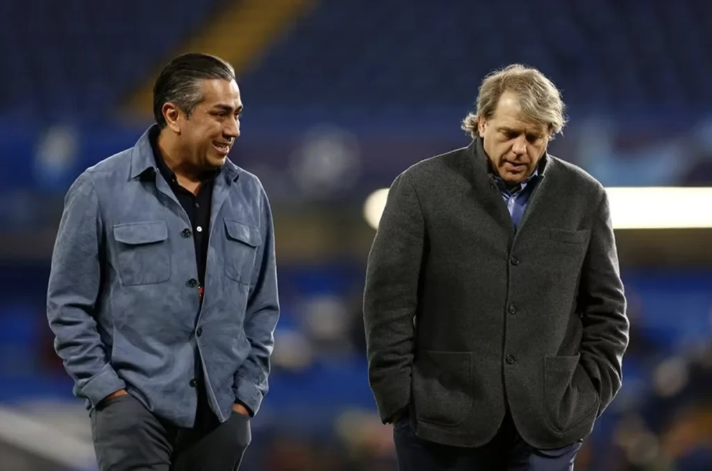 Chelsea Owners Todd Boehly and Behdad Eghbali at Stamford Bridge