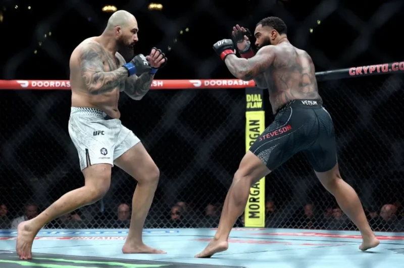 Gable Steveson and Sean Sharaf Square Off During the UFC Bout