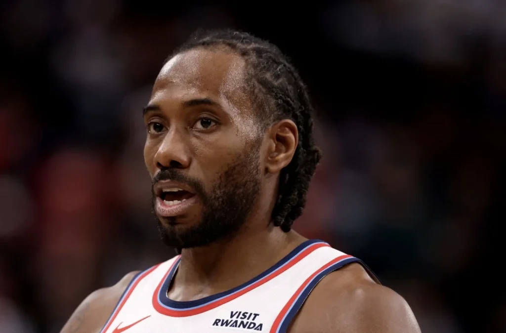 Kawhi Leonard of the Clippers in the White Jersey at an NBA Game