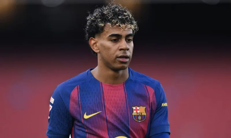 Lamine Yamal in the Barcelona Kit on the Pitch