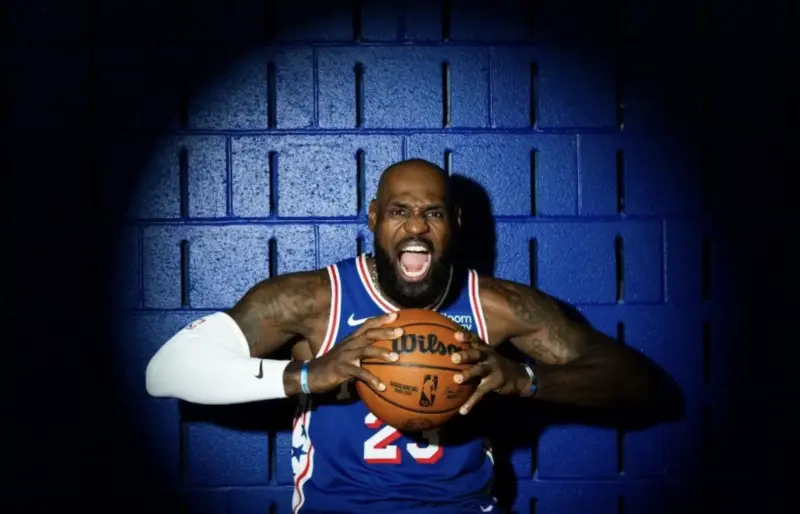 LeBron James in a Philadelphia 76ers Number 23 Jersey