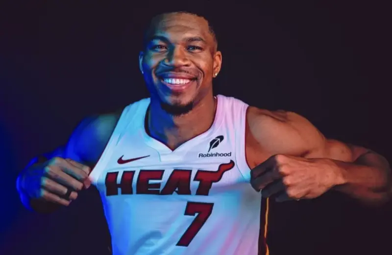 A Basketball Player in a Miami Heat Number 7 Jersey