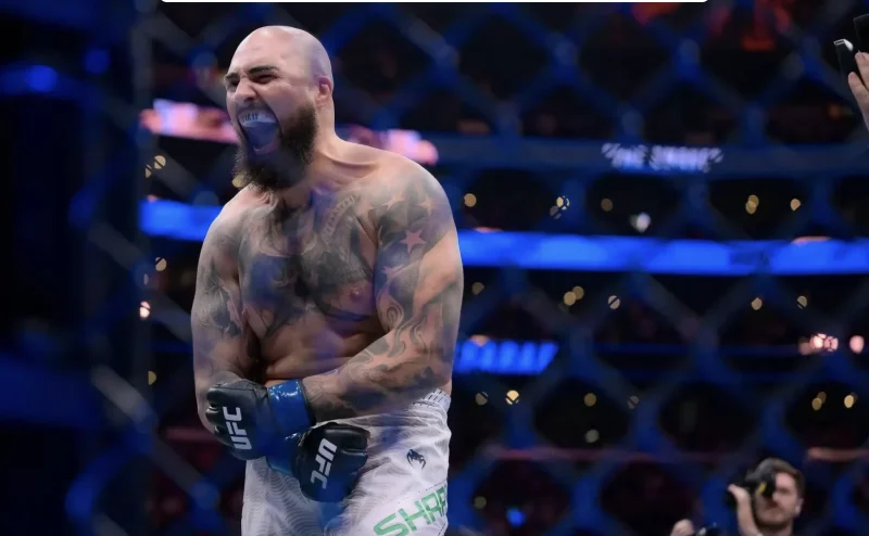 Sean Sharaf Celebrates a Win in the UFC Octagon