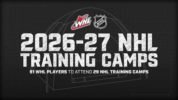 A WHL and NHL Graphic on 91 WHL Players Attending 29 NHL Training Camps in 2026-27