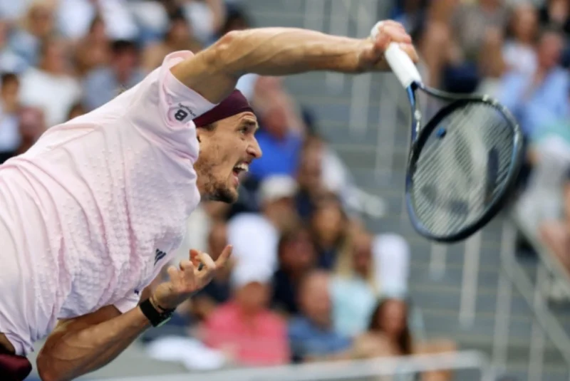 Alexander Zverev Serving at the US Open
