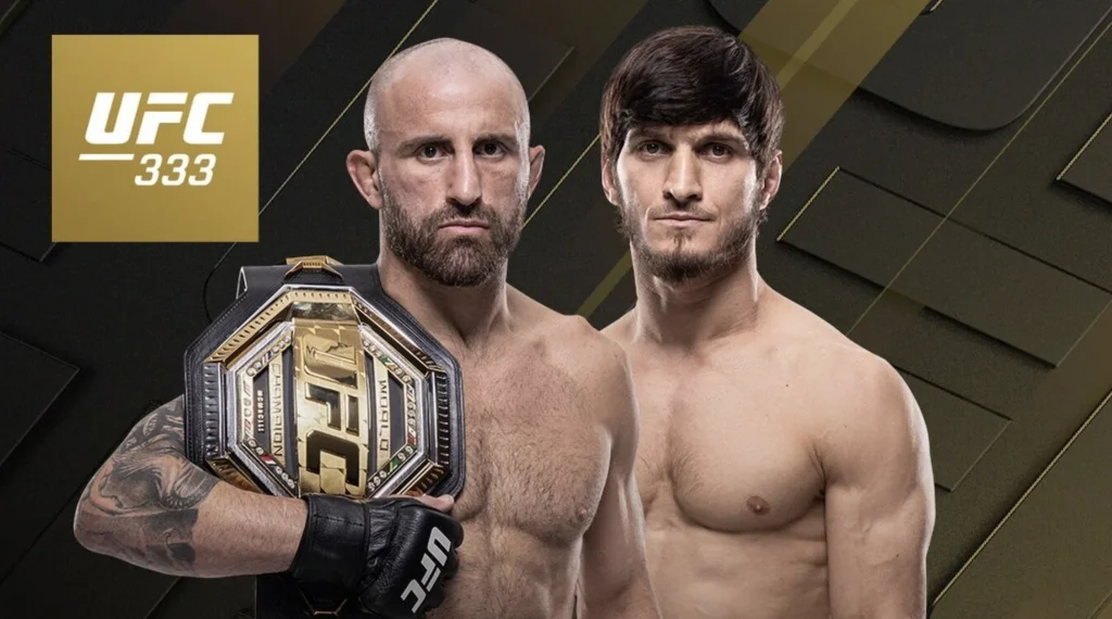 Постер UFC 333 с Боем Александр Волкановски против Мовсара Евлоева за Титул